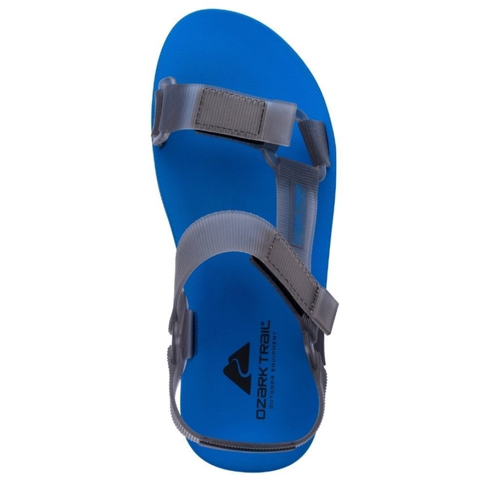 #418 New Blue Gray Mens Ozarks Trail Comfort Jelly Strap Shoes Sandals Size 11 - Picture 5 of 9
